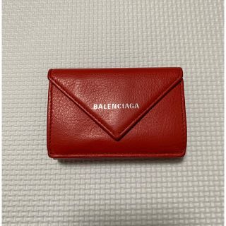 バレンシアガ(Balenciaga)のバレンシアガ　ペーパーミニウォレット　レッド(財布)