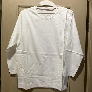 シンプルなインド綿白Tシャツ7分袖S(Tシャツ(長袖/七分))