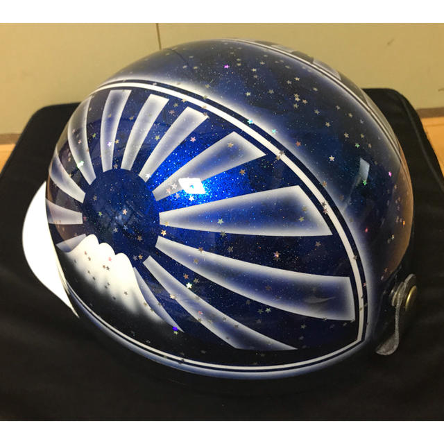 星型ラメ+7色ラメ 富士日章 コルク半 ヘルメット ラップ塗装 | www