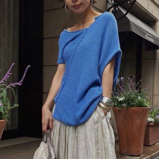 アメリヴィンテージ(Ameri VINTAGE)のAmeri VINTAGE MEDI LOOSE NECK KNIT(カットソー(半袖/袖なし))