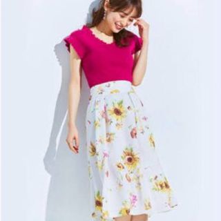 ウィルセレクション(WILLSELECTION)の泉里香 WILLSELECTION ノースリーブ ニット フリル ピンク(ニット/セーター)