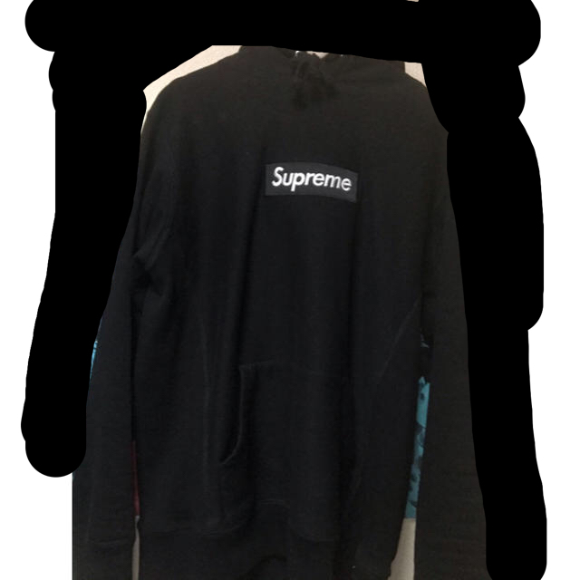 パーカーsupreme ボックスロゴ  ブラック　Mサイズ