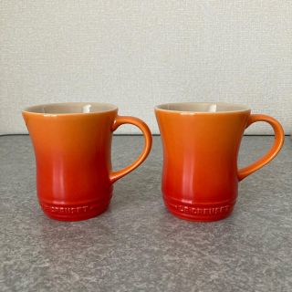 ルクルーゼ(LE CREUSET)のル・クルーゼ マグカップ オレンジS  ２個セット(グラス/カップ)