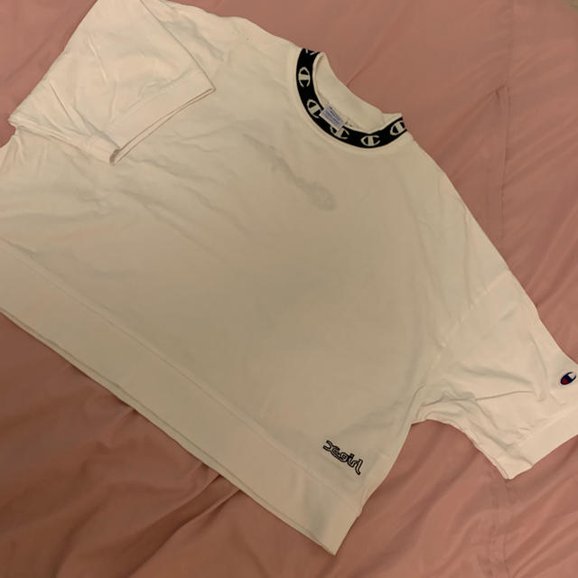 X-girl(エックスガール)のx-girl &championコラボTシャツ レディースのトップス(Tシャツ(半袖/袖なし))の商品写真