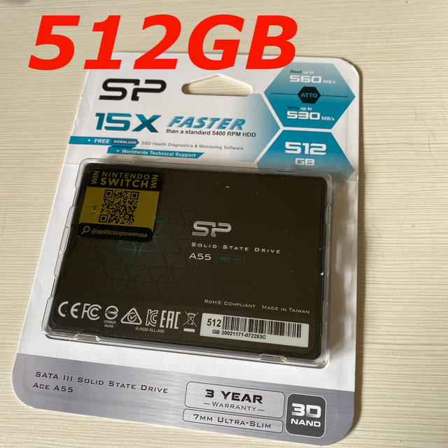 新品【SSD 512GB】シリコンパワー Ace A55