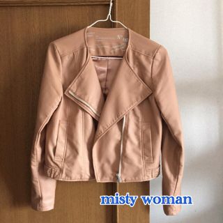 ミスティウーマン(mysty woman)のmysty woman レザーブルゾン(ノーカラージャケット)