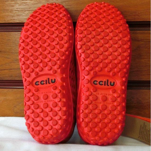 ccilu(チル)の新品！こども用軽量スリッポン チルアマゾン ccilu 20cm 赤×黒 キッズ/ベビー/マタニティのキッズ靴/シューズ(15cm~)(スリッポン)の商品写真