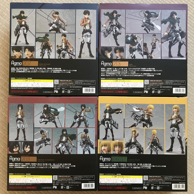 Max Factory(マックスファクトリー)のfigma 進撃の巨人 エレン・リヴァイ・ミカサ・アルミン（未開封） エンタメ/ホビーのフィギュア(アニメ/ゲーム)の商品写真