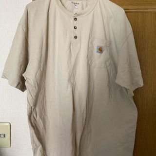 カーハート(carhartt)の古着 90s カーハート 半袖 Tシャツ 刺繍ロゴ ヘンリーネック ビッグサイズ(Tシャツ/カットソー(半袖/袖なし))