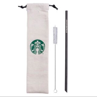 スターバックスコーヒー(Starbucks Coffee)の台湾 スタバ スターバックス チタンストロー ブラシセット エコ マイストロー黒(カトラリー/箸)