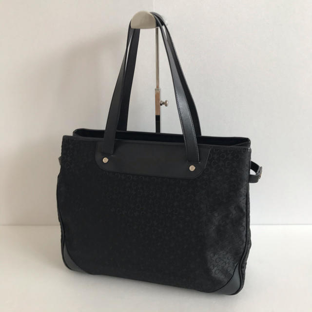 CELINE セリーヌ　マカダム　トートバッグ　キャンバス　黒