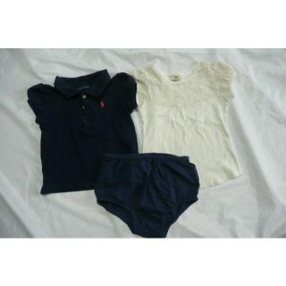 ラルフローレン(Ralph Lauren)の女の子の服3枚セット　ラルフあり　サイズ80-90(Ｔシャツ)