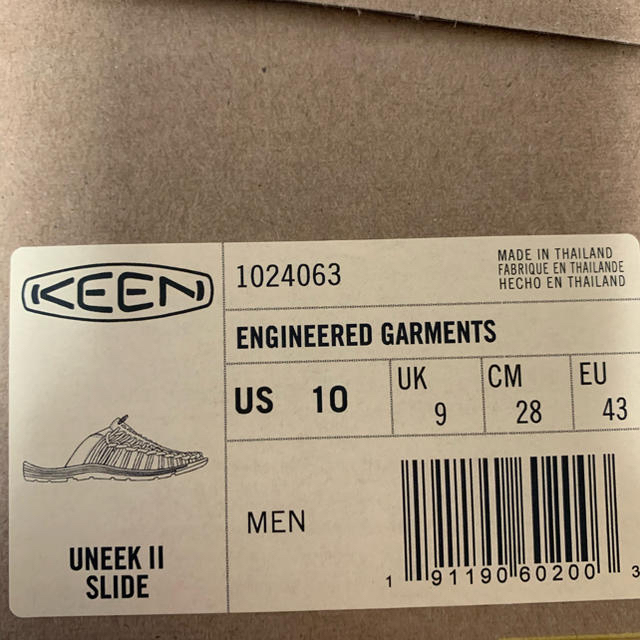 Engineered Garments(エンジニアードガーメンツ)のkeen✖️engineered garments uneek Ⅱ slide メンズの靴/シューズ(サンダル)の商品写真