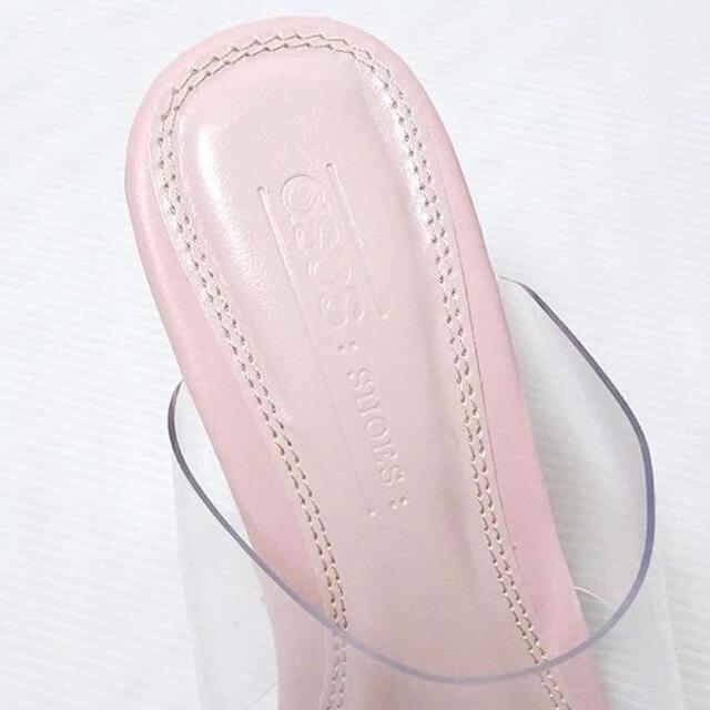 asos - 新品 asos エイソス クリアサンダル クリアヒール ピンク UK4の ...