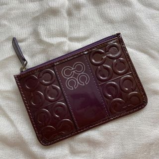 コーチ(COACH)のCOACH カードケース　エナメル　紫(名刺入れ/定期入れ)