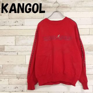 カンゴール(KANGOL)の【人気】KANGOL アームライン ビッグロゴ 裏起毛 スウェット レッド M(スウェット)