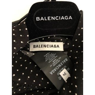 美品BALENCIAGAバレンシアガシアーボウタイ水玉ドットコクーンブラウス34