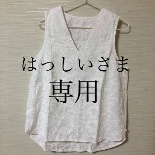 アンティカ(antiqua)のＶネックペイズリー刺繍タンク(タンクトップ)