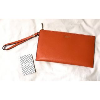 フルラ(Furla)の未使用　FURLA クラッチバッグ ハンドル付　オレンジ　サブバッグ　フルラ(クラッチバッグ)