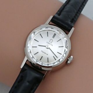 オメガ(OMEGA)のOH済 1969年製 オメガ カットガラス レディース K18WG金無垢 極美品(腕時計)