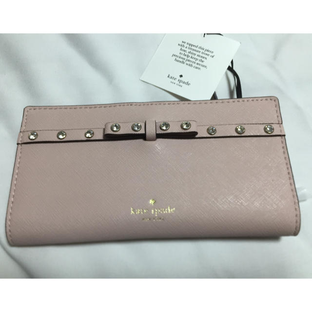 kate spade ピンクリボン長財布