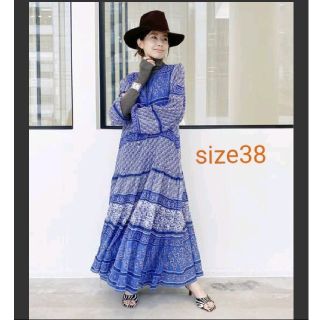 アパルトモンドゥーズィエムクラス(L'Appartement DEUXIEME CLASSE)の新品【BLUE BOHEME】Printed Long Dress◇ブルー◇38(ロングワンピース/マキシワンピース)