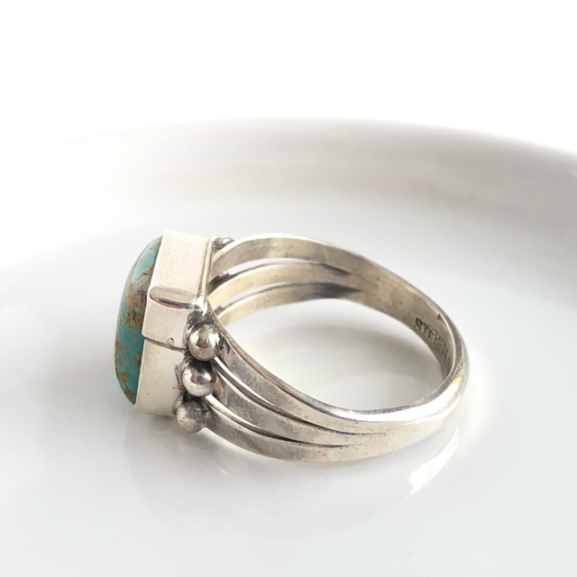 silver925 Green Turquoise #15 レディースのアクセサリー(リング(指輪))の商品写真