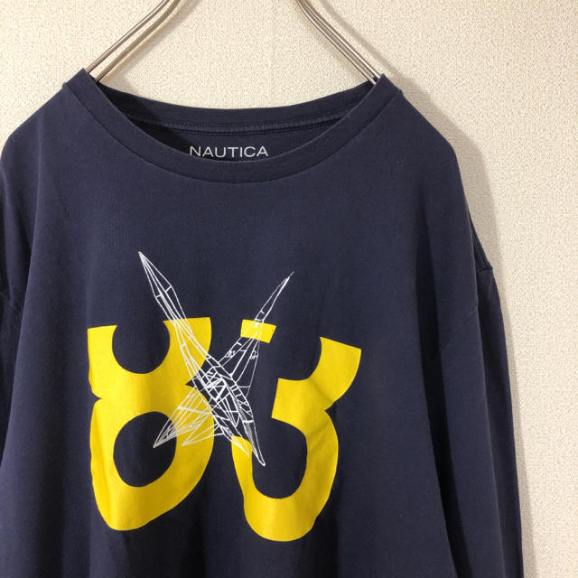 NAUTICA(ノーティカ)のNAUTICA 両面 プリント Tシャツ ロゴ 長袖 ロンT グラフィック 古着 メンズのトップス(Tシャツ/カットソー(七分/長袖))の商品写真