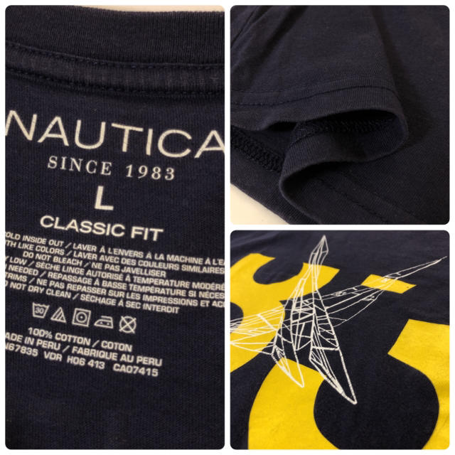 NAUTICA(ノーティカ)のNAUTICA 両面 プリント Tシャツ ロゴ 長袖 ロンT グラフィック 古着 メンズのトップス(Tシャツ/カットソー(七分/長袖))の商品写真