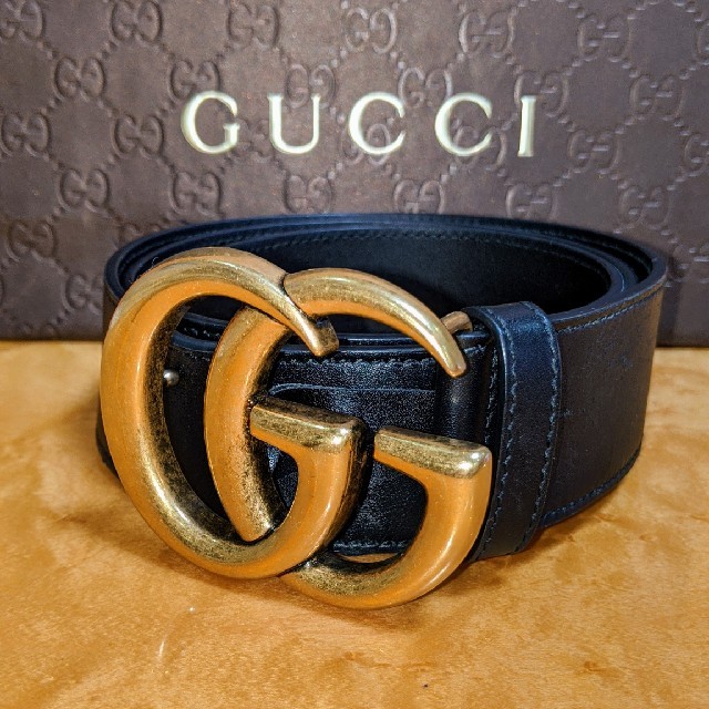 Gucci(グッチ)のGUCCI✨ダブルGバックル付きレザーベルト✨ レディースのファッション小物(ベルト)の商品写真