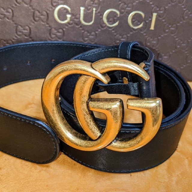 Gucci(グッチ)のGUCCI✨ダブルGバックル付きレザーベルト✨ レディースのファッション小物(ベルト)の商品写真