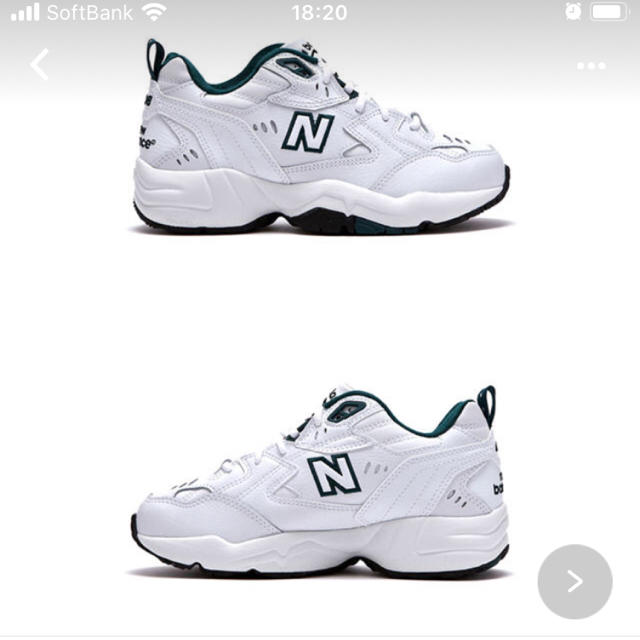 New Balance(ニューバランス)のニューバランスWX608DJ1ホワイト✖️グリーン レディースの靴/シューズ(スニーカー)の商品写真