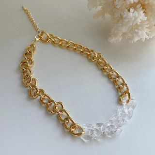 トゥデイフル(TODAYFUL)のClear mix gold chain necklace No.464(ネックレス)