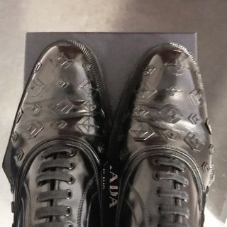 名作 PRADA プラダ 12aw 幾何学 ドレスシューズ