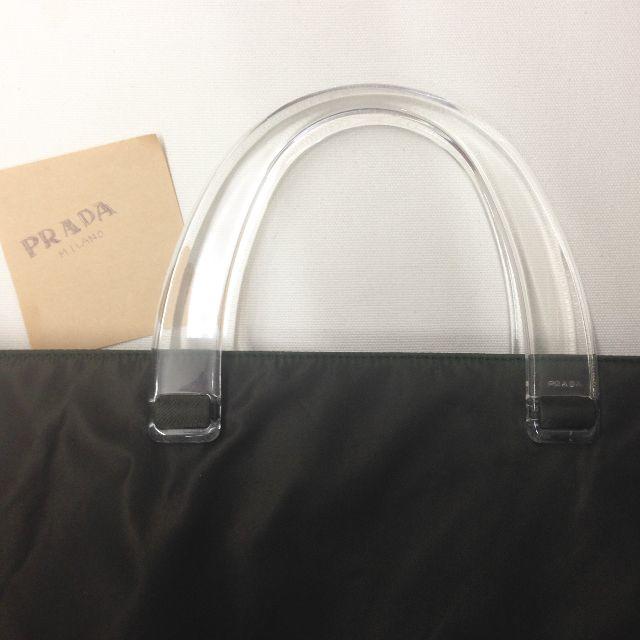 プラスチックハンドル★PRADA　プラスチックハンドルバッグ