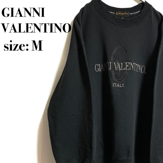 90s ヴィンテージ　GIANNI VALENTINO ロゴ　刺繍　スウェット | フリマアプリ ラクマ