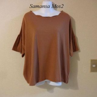 サマンサモスモス(SM2)のSamansa Mos2サマンサモスモス♡花柄刺繍ブラウンカットソー(カットソー(半袖/袖なし))