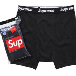 シュプリーム(Supreme)のSupreme Hanes Boxer Briefs ブラック L　二枚セット(ボクサーパンツ)