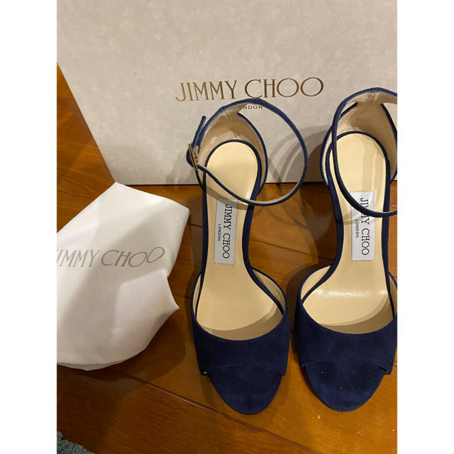 ジミーチュウ JIMMY CHOO サンダル スエード ビジュー 37 23.5