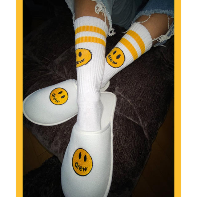 Striped Mascot Socks - White / Golden