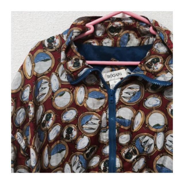 古着系 時計柄ジャンパー レディースのジャケット/アウター(ナイロンジャケット)の商品写真