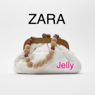 ザラ(ZARA)の【タグ付き新品】ザラ がま口型 ファブリック バッグ(ハンドバッグ)