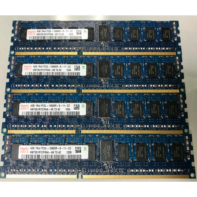 メモリ DDR3-1333  4GB×4枚 合計16GB  スマホ/家電/カメラのPC/タブレット(PCパーツ)の商品写真