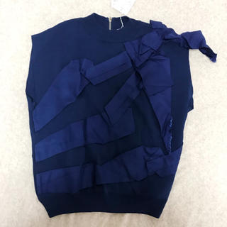 ランバンオンブルー(LANVIN en Bleu)の新品✨ランバンオンブルー ノースリーブ ニット(カットソー(半袖/袖なし))