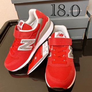 ニューバランス(New Balance)の18.0 新品 ニューバランス スニーカー 996 レッド キッズ ジュニア(スニーカー)