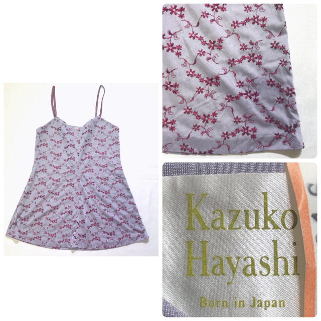 kate spade new york(ケイトスペードニューヨーク)の【XS】KazukoHayashi刺繍花柄サテンキャミソール レディースのトップス(キャミソール)の商品写真