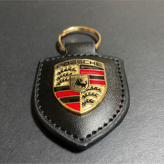 ポルシェ(Porsche)の【新品】ポルシェ　クレストキーホルダー　黒(キーホルダー)