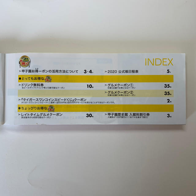 阪神タイガース(ハンシンタイガース)の甲子園　お得ーポン　2冊 チケットのスポーツ(野球)の商品写真