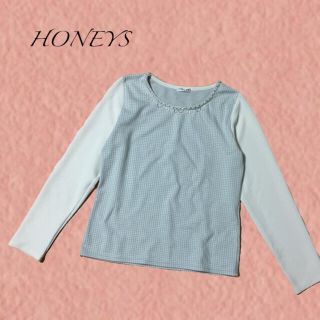 ハニーズ(HONEYS)の二日間限定＊千鳥柄切り替えプルオーバー(カットソー(長袖/七分))