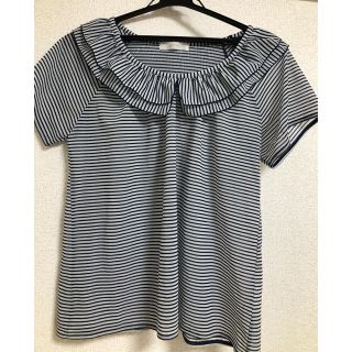 グローブ(grove)の【最終値下げ】トップス ブラウス　透け感　ボーダー(シャツ/ブラウス(半袖/袖なし))